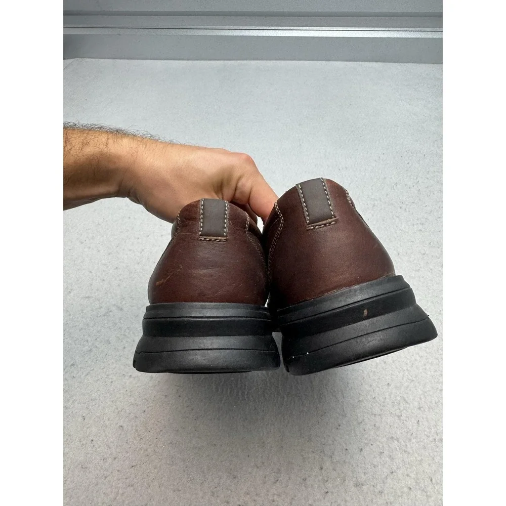 Clarks Shoes Mens Size 12 Brown Leather Slip On Casual Comfort Loafers 78538